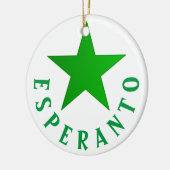Verda Stelo (Esperanto Star) Keramik Ornament (Links)