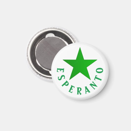 Verda Stelo (Esperanto Star) Magnet (Vorderseite/Rückseite)