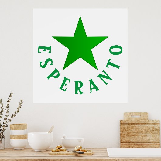 Verda Stelo (Esperanto Star) Poster (Küche)