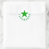 Verda Stelo (Esperanto Star) Runder Aufkleber (Tasche)