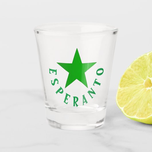 Verda Stelo (Esperanto Star) Schnapsglas (Vorderseite)