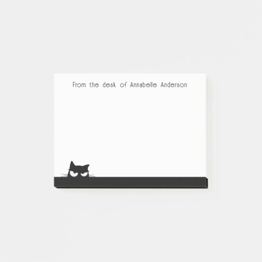 Verdächtige schwarze Katze Personalisierte Notizen (Vorderseite)