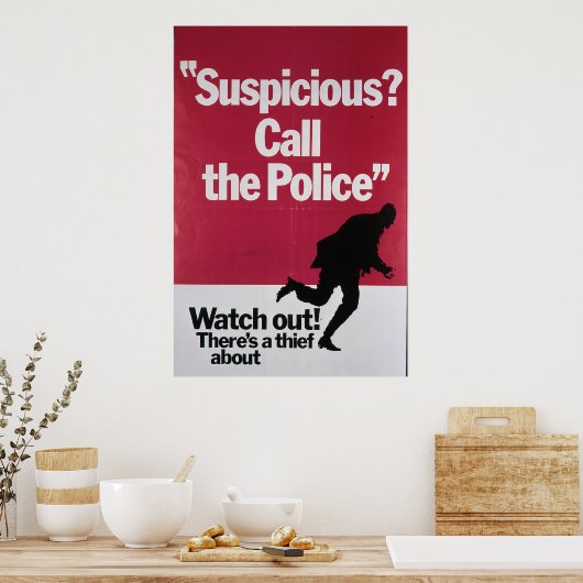 Verdächtiger Ruf der Polizei Poster (Küche)