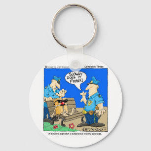 Verdächtiges Paket Funny Police Cartoon Geschenke Schlüsselanhänger