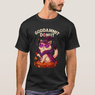Verdammt Donut Hexen-Diva Katze Lustig Halloween P T-Shirt