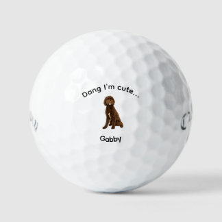 Verdammt, ich bin süß Wasserfarben-Haustierbild Na Golfball