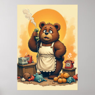 Verdammt Mama Frustrierter Eltern-Aufkleber Chaos  Poster