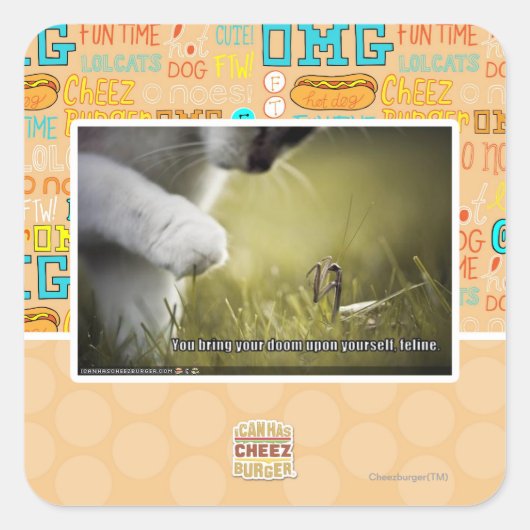 Verdammt über euch quadratischer aufkleber (Vorderseite)