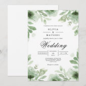 Verdant Bloom Botanical Romance Wedding Einladung (Vorne/Hinten)