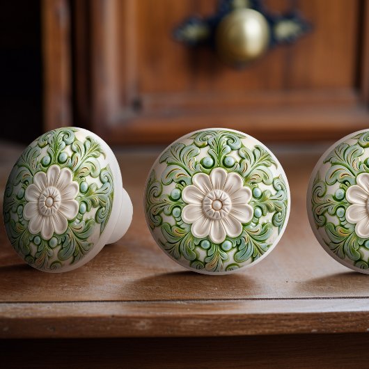 Verdant Blossom Elegance Keramik Knob Pull Keramikknauf