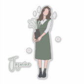 Verdant Blossom individuell anpassbar Aufkleber (Vorderseite)