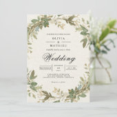 Verdant Botanical Archway Wedding Einladung (Stehend Vorderseite)