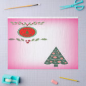 Verdant Christmas Tree Green Holly Muster Seidenpapier (Basteln)