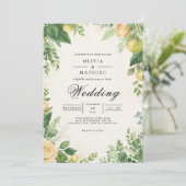 Verdant Citrus Archway Wedding Einladung (Stehend Vorderseite)