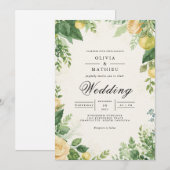 Verdant Citrus Archway Wedding Einladung (Vorne/Hinten)