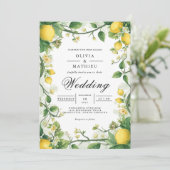 Verdant Citrus Bloom Arch Wedding Einladung (Stehend Vorderseite)