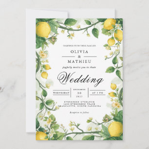 Verdant Citrus Bloom Arch Wedding Einladung