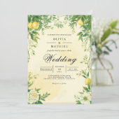 Verdant Citrus Blüh Wedding Einladung (Stehend Vorderseite)