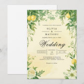 Verdant Citrus Blüh Wedding Einladung (Vorne/Hinten)