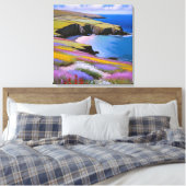 Verdant Cliffs und Azure Waves Leinwanddruck (Insitu (Schlafzimmer))