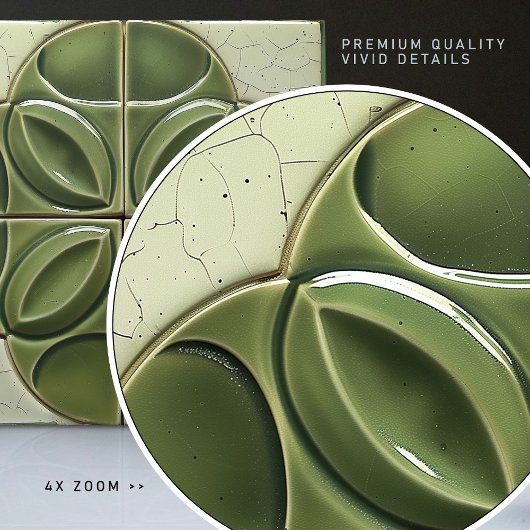 Verdant Droplet Imitate 3D Keramik Tile Fliese