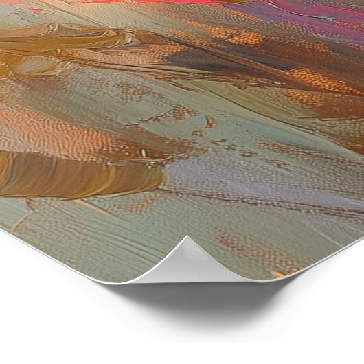 Verdant-Eyed Maine Coon in Spring Flowers Poster (Ecke)