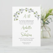 Verdant Floral Arch Wedding Einladung (Stehend Vorderseite)
