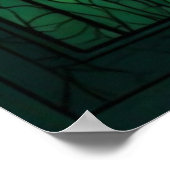 Verdant Glow: Ein festes Glasfenster in der Natur Poster (Ecke)