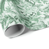 Verdant Green Toile de Jouy Geschenkpapier (Rolleneckpunkt)
