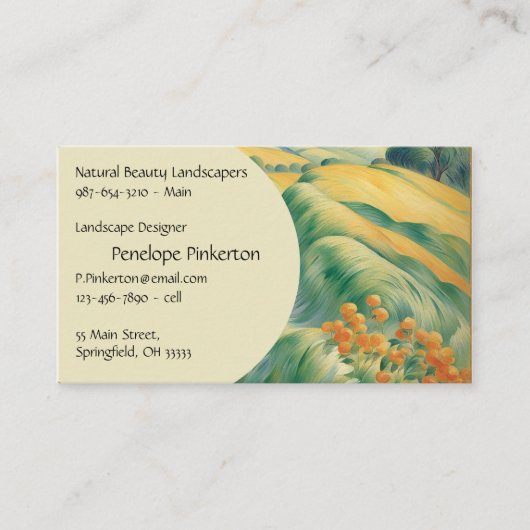 Verdant Hills Visitenkarte (Vorderseite)