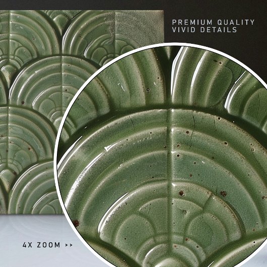 Verdant Jade Art Nouveau Inspirierte Keramik Tile Fliese