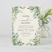 Verdant Leafy Botanical Blüh Wedding Einladung (Stehend Vorderseite)