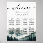 Verdant Peaks Misty Forest Seating Chart Poster (Vorne)