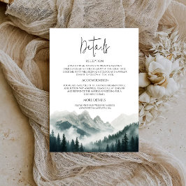 Verdant Peaks Misty Forest Watercolor Begleitkarte