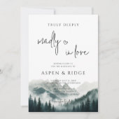 Verdant Peaks Misty Forest Watercolor Wedding  Einladung (Vorderseite)