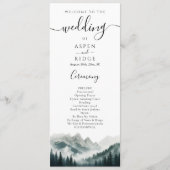Verdant Peaks Mountain Wedding Program Programm (Vorderseite)