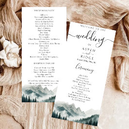 Verdant Peaks Mountain Wedding Program Programm