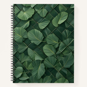 Verdant Rhythm: Tropical Leaf Grid Notizblock