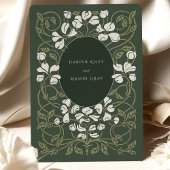 Verdant Romance Art Nouveau Wedding Einladung