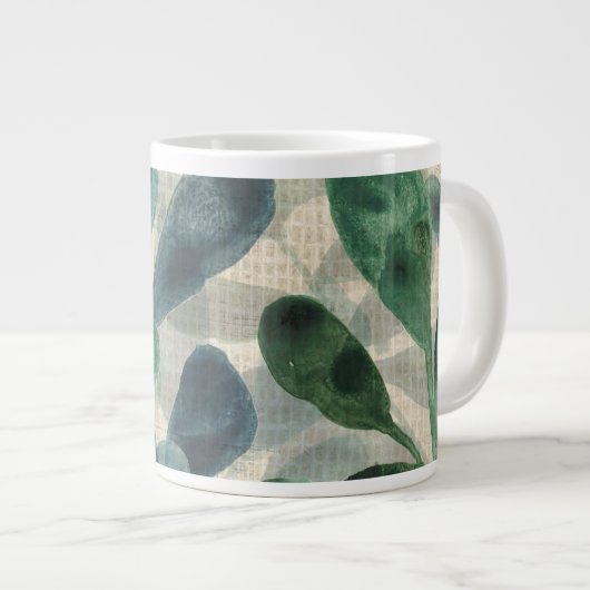 Verdant Sophisticiness - Tropische Blätter Jumbo-Tasse (Vorderseite Rechts)