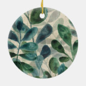 Verdant Sophisticiness - Tropische Blätter Keramik Ornament (Hinten)