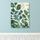 Verdant Sophisticiness - Tropische Blätter Leinwanddruck (Insitu (Holzboden))
