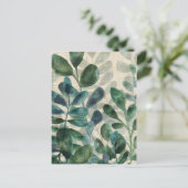 Verdant Sophisticiness - Tropische Blätter Postkarte (Stehend Vorderseite)