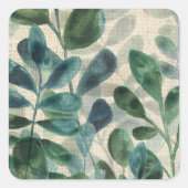 Verdant Sophisticiness - Tropische Blätter Quadratischer Aufkleber (Vorderseite)