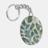 Verdant Sophisticiness - Tropische Blätter Schlüsselanhänger (Vorderseite links)