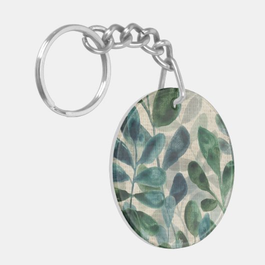 Verdant Sophisticiness - Tropische Blätter Schlüsselanhänger (Vorderseite links)