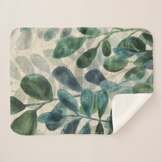 Verdant Sophisticiness - Tropische Blätter Sherpadecke (Vorderseite (Horizontal))