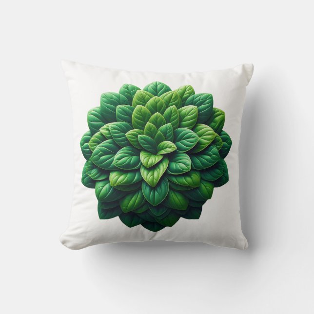 Verdant Spiral Bloom Kissen (Vorderseite)