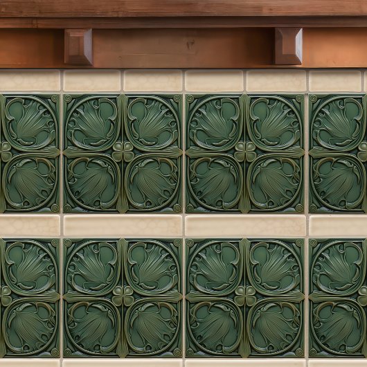 Verdant Symphony Art Nouveau Keramik Tile Fliese