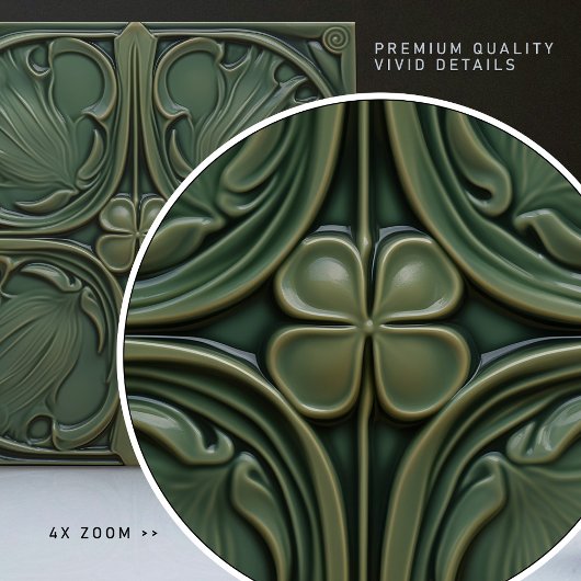 Verdant Symphony Art Nouveau Keramik Tile Fliese